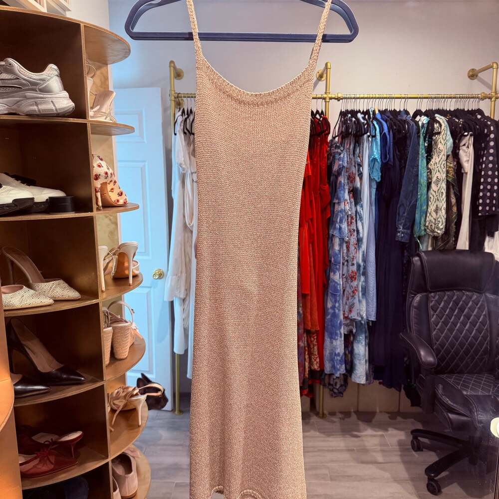 Onia Sweater Knit Maxi Dress in Tan